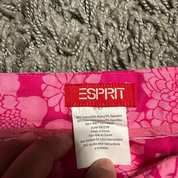 2000s ESPRIT Floral Print Capri Pants Size 9/10 - Picture 2 of 7